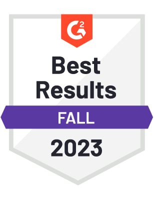 Vyond G2 award for Best Results, Animation, for Fall 2023