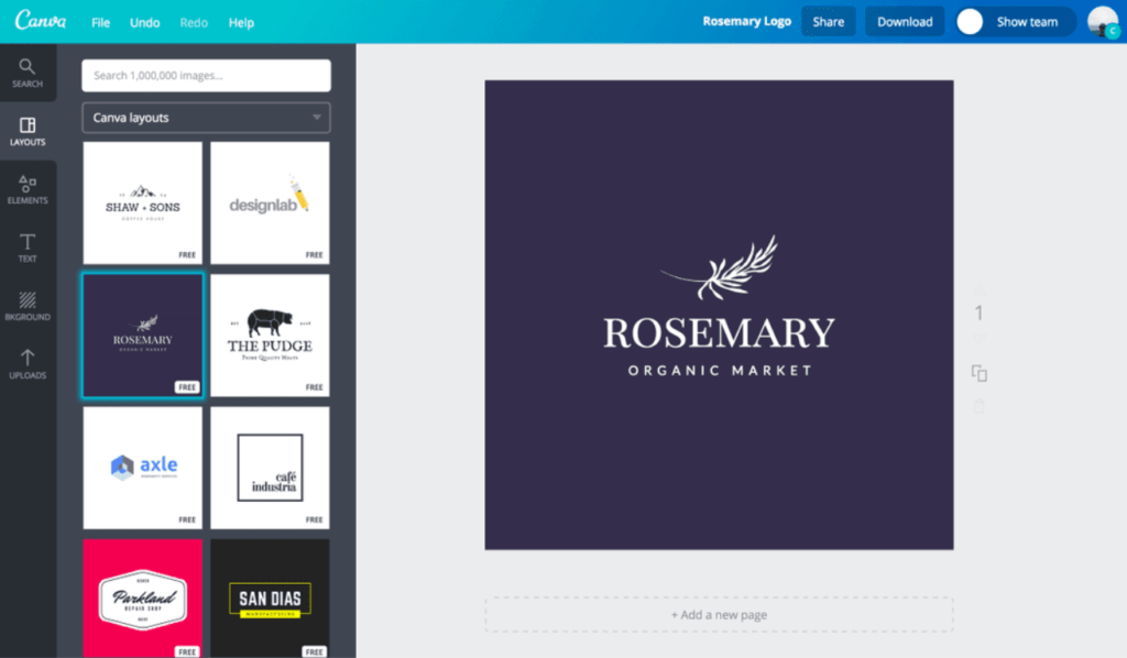 logo designing software example in canva