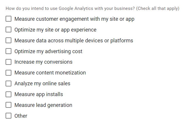 image of google analytics goals. Part of the tutorial on how to set up a youtube video ad