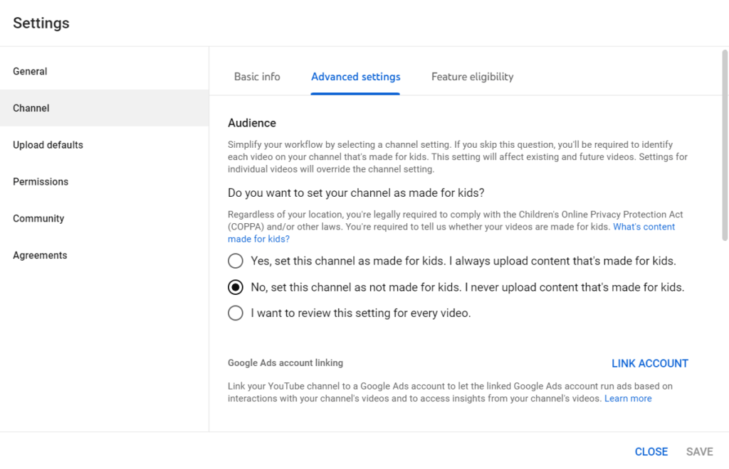 YouTube Studio Link YouTube to Google Ads. Part of the tutorial on how to set up a youtube ad