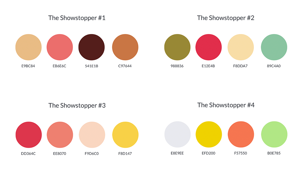 examples of showstopper color palettes for brand design