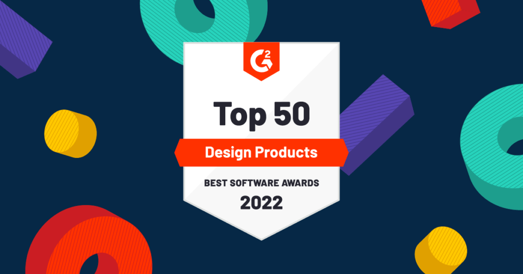 Vyond G2 Top 50 design software badge