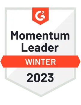 G2 accolade given to Vyond for being a Winter 2023 Momentum leader
