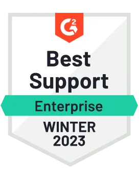G2 accolade given to Vyond for Winter 2023 Best Enterprise Support