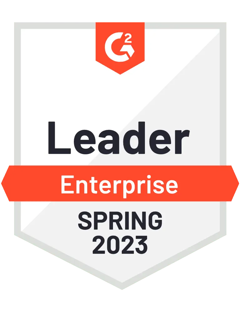 G2 accolade given to Vyond for Leader in Enterprise Animation, Content Creation, and Video Creation, Spring 2023