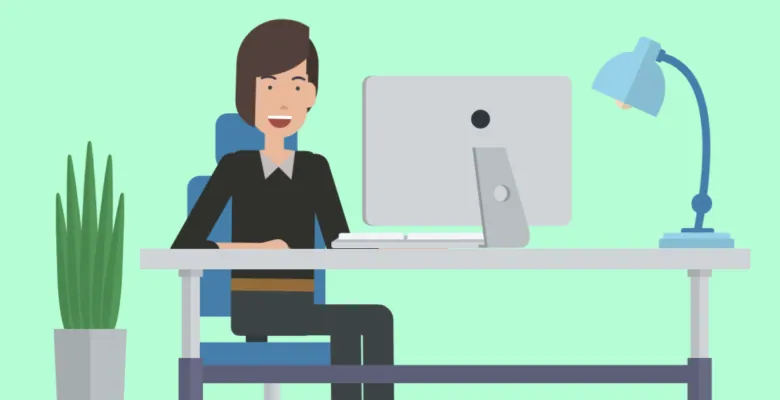 Image for the value of training videos. the image showcases an animated employee working on their computer