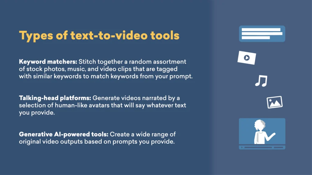 3 types of text to video ai tools