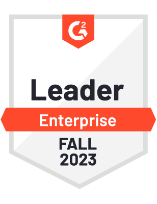 Vyond G2 award for Enterprise Leader for Animation, Content Creation, and Video Creation, for Fall 2023