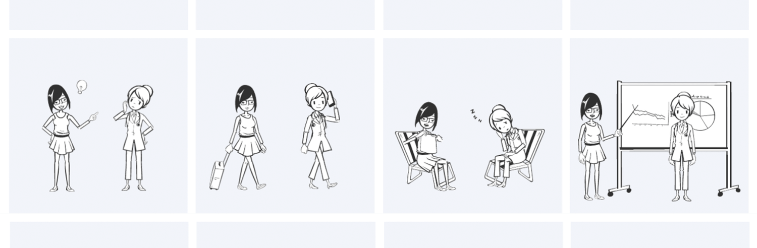 A blank template for filling in your own storyboard.