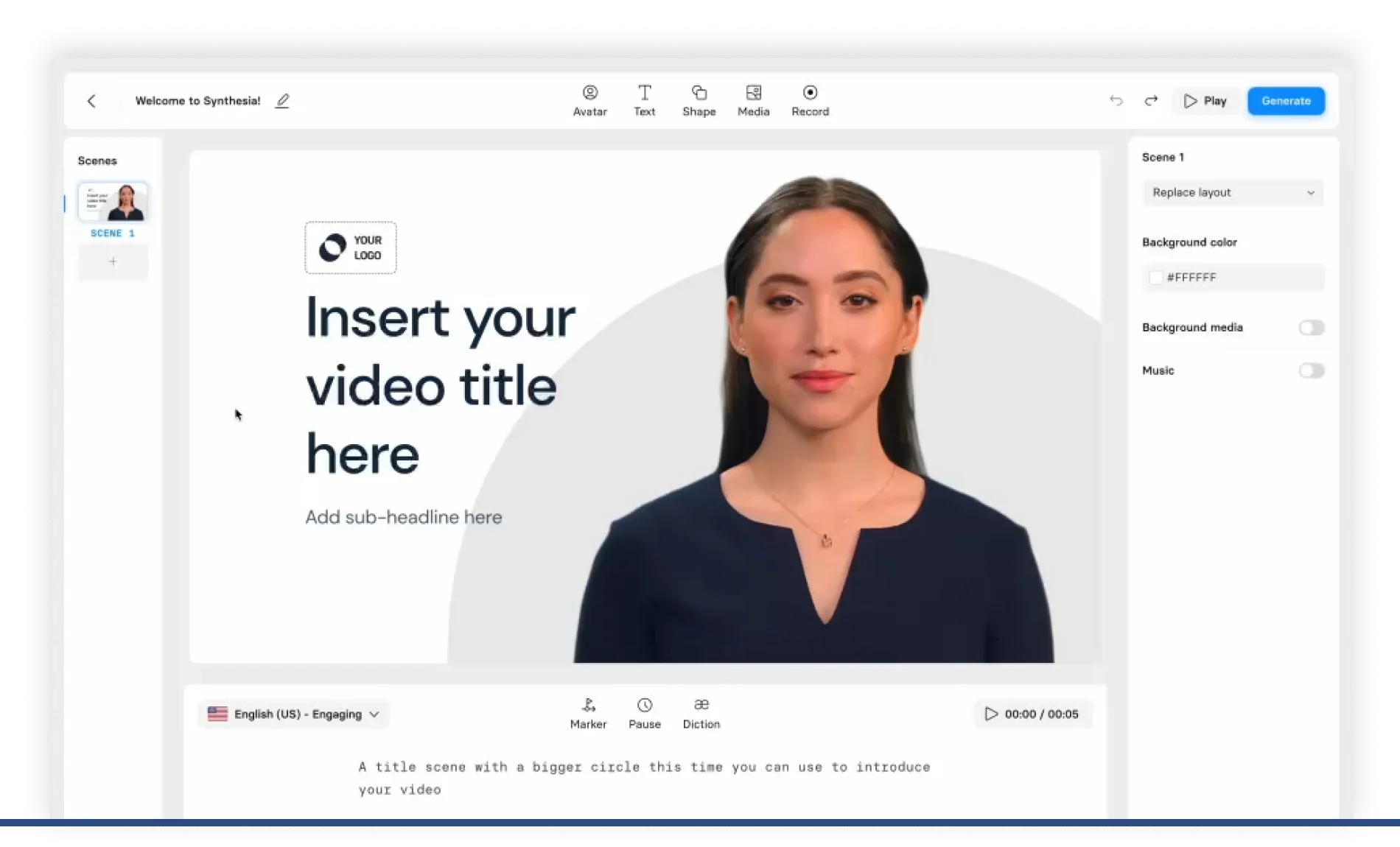 Synthesia video training software image