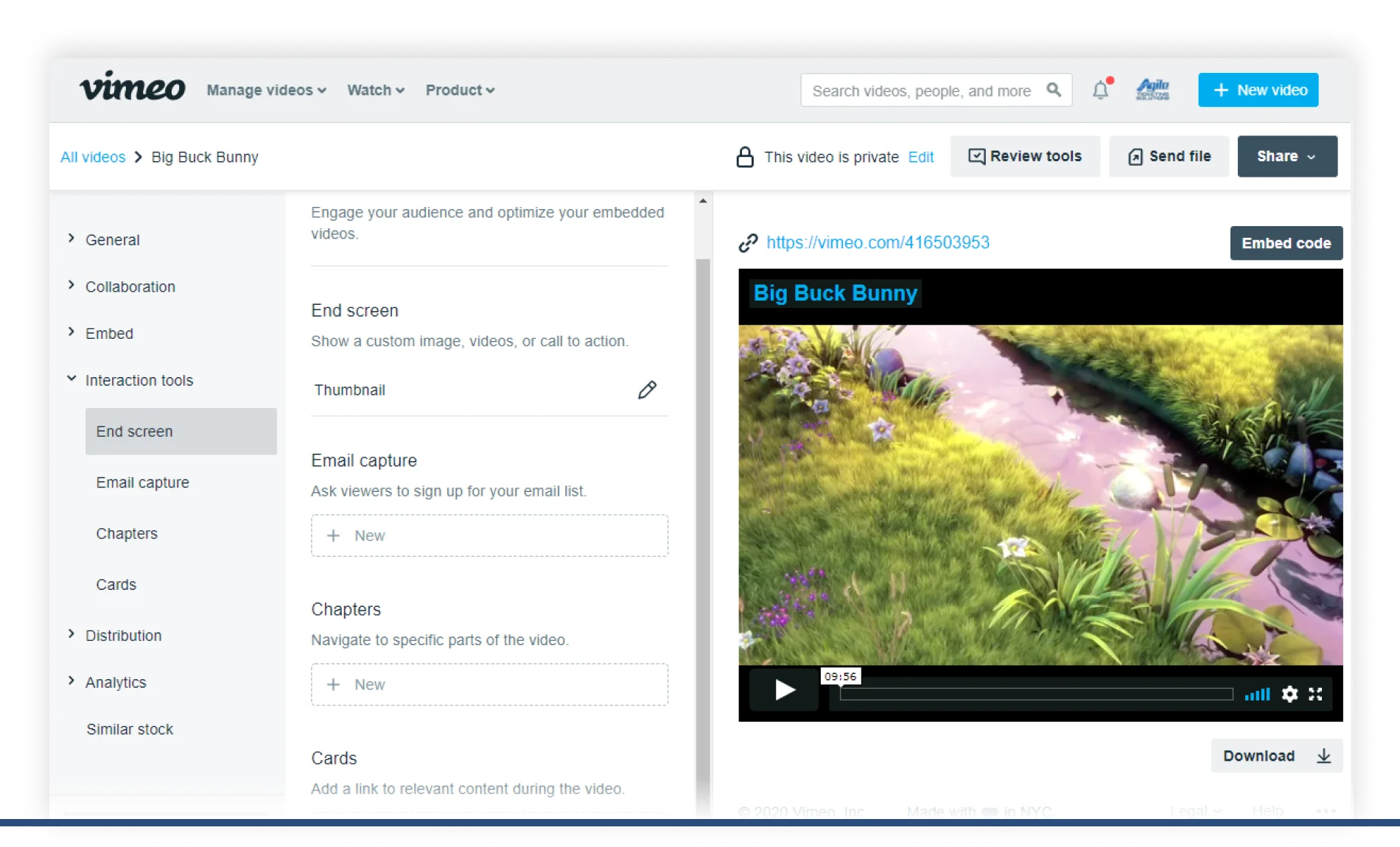 Vimeo video training software image