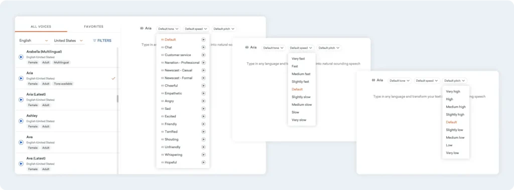 AI voice options