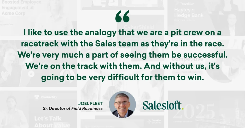 Quote from Salesloft, Joel Fleet
