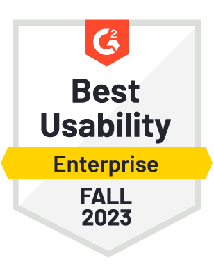 Vyond G2 award for Best Usability, Animation, for Fall 2023