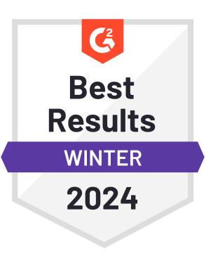 Vyond G2 award for Best Results, Animation, for Winter 2024